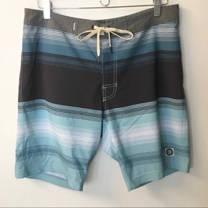 Linksoul Striped 9” Boardshorts - Blue/Gray - 32